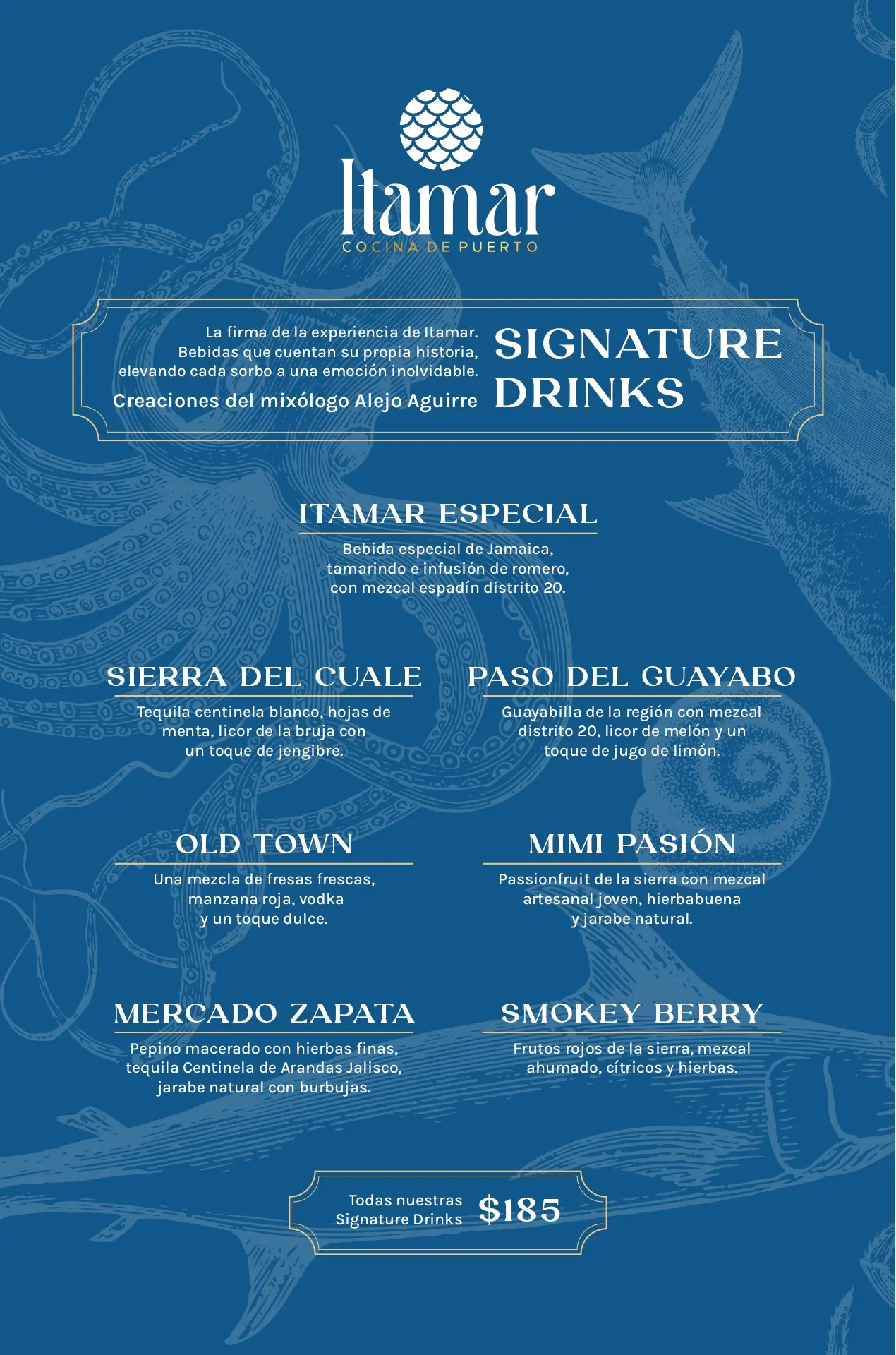 Pagina 1 del menu de bebidas