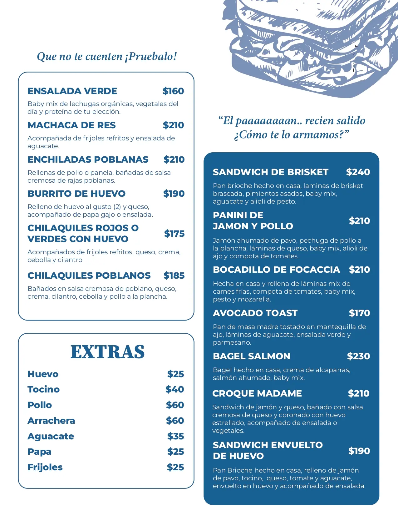 Menú de bebidas, página 2