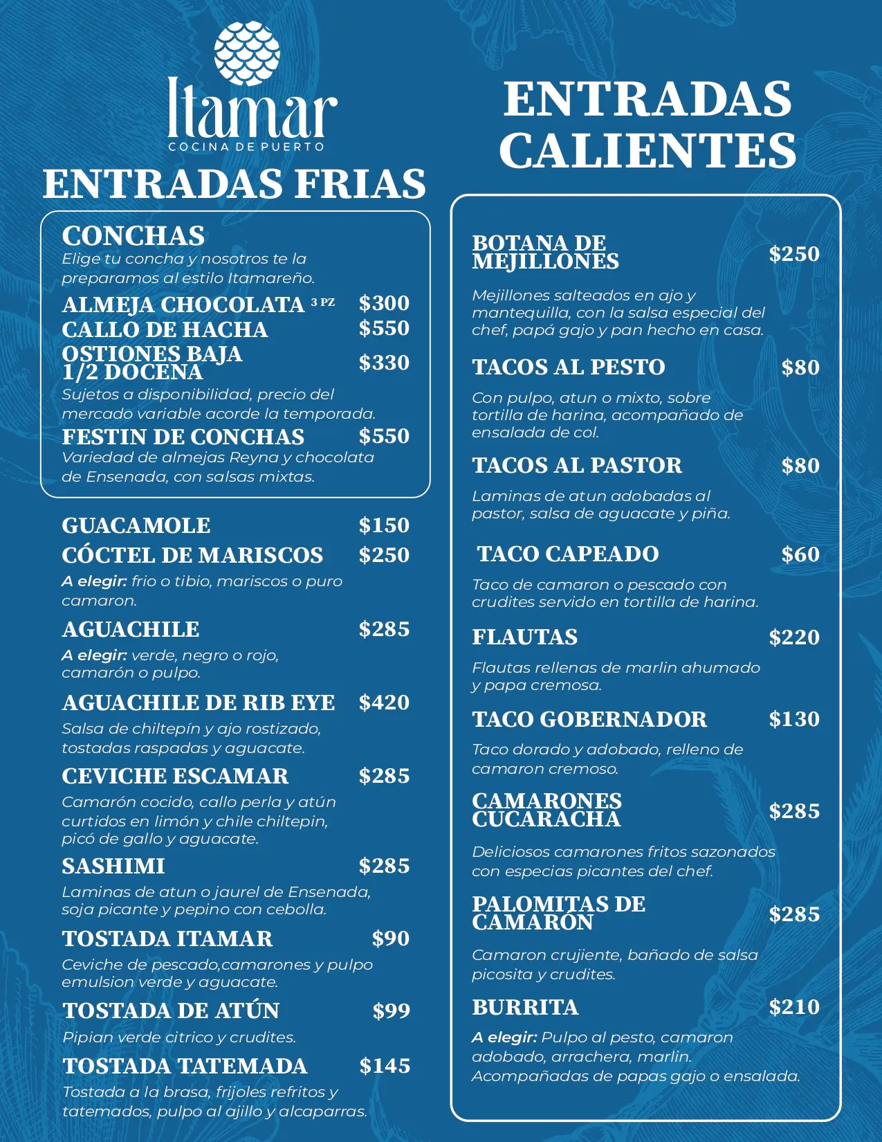 Menú de cena, página 1