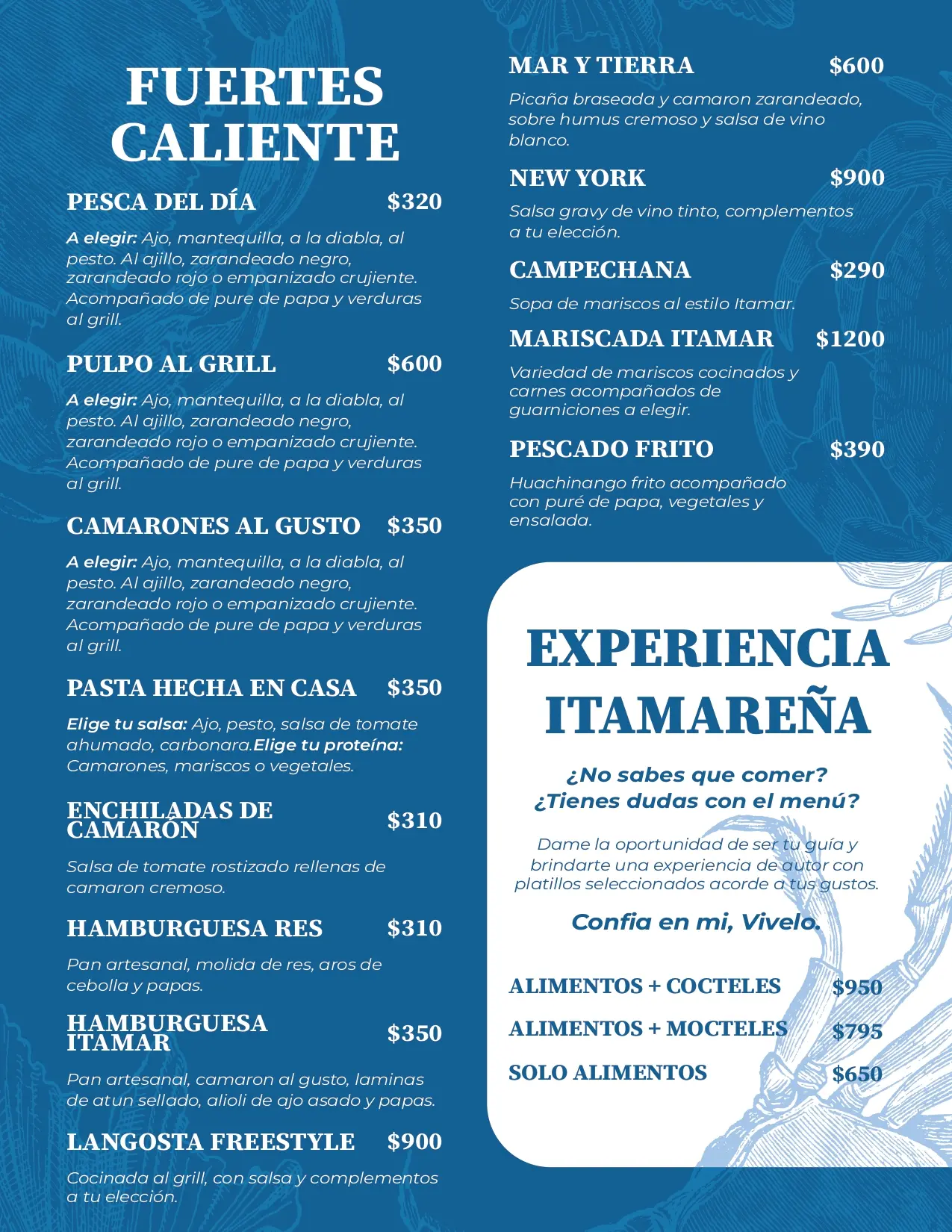 Menú de cena, página 2
